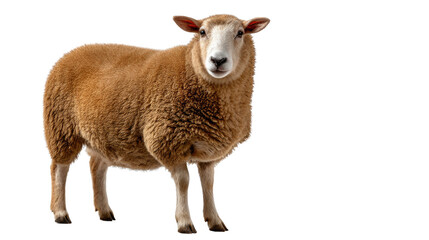 Fototapeta premium Golden Sheep: A majestic sheep stands proudly, showcasing its magnificent golden fleece and captivating gaze, embodying rural serenity and the essence of pastoral life.