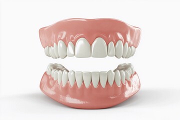 Obraz premium Dental implant positioned securely in the jaw surrounded by natural teeth demonstrating effective oral restoration