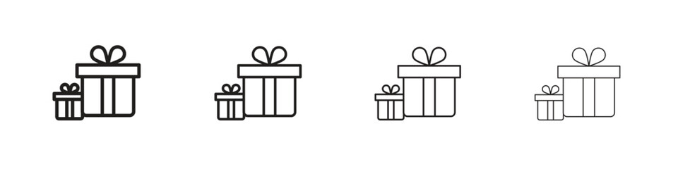 Gifts icons designed in outline, line and stroke style