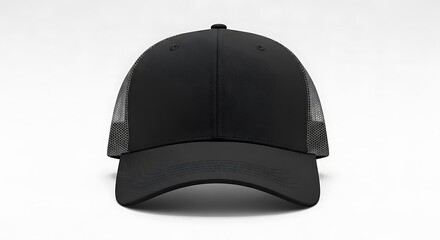 Black Trucker Hat - A Stylish and Versatile Headwear Option for Everyday Use.
