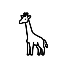Giraffe icon outline style isolated on transparent background
