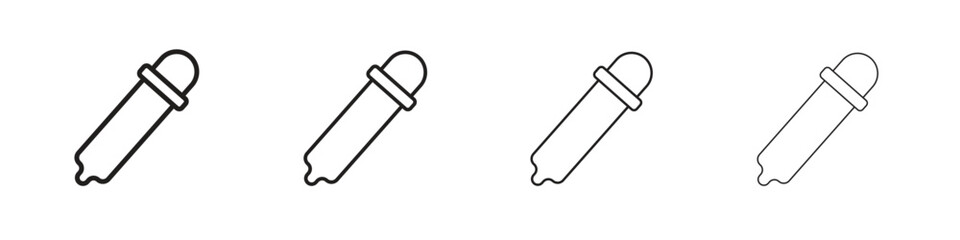 Eye dropper icons designed in outline, line and stroke style