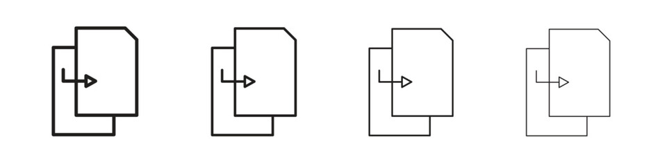 Duplicate icons designed in outline, line and stroke style