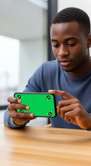 Man Playing Mobile Game.