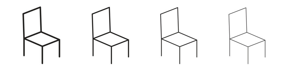 Chair icons designed in outline, line and stroke style