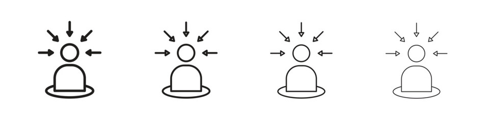 Centric consumer icons designed in outline, line and stroke style