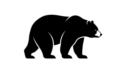 Fototapeta premium Black bear silhouette vector illustration