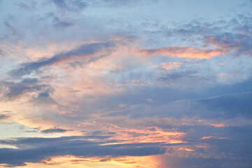 Cloudscape of cumulus sunset clouds