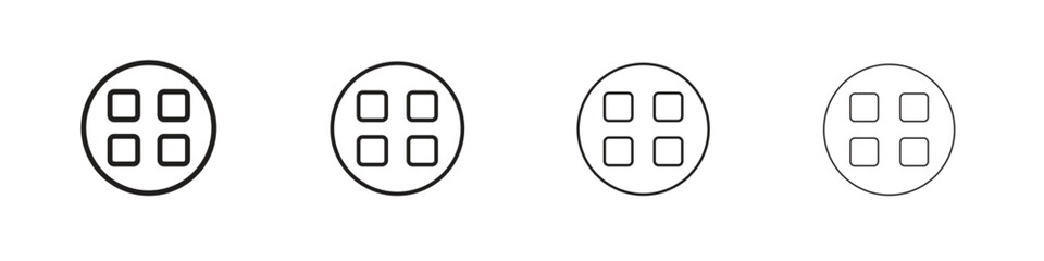 Apps icons designed in outline, line and stroke style
