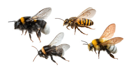 Bumblebee Collection: Captivating a vibrant ensemble of meticulously detailed bumblebees, each displays unique textures and patterns.
