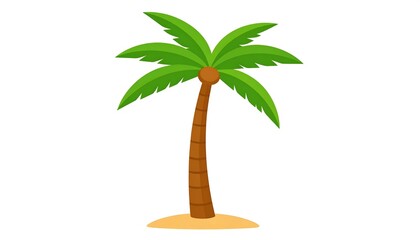 Obraz premium Cartoon palm tree on a small sandy island illustration.