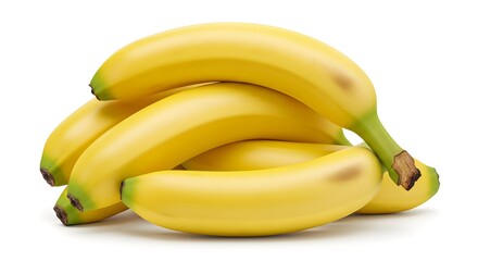 Fresh Yellow Banana Bunch Isolated on White Background