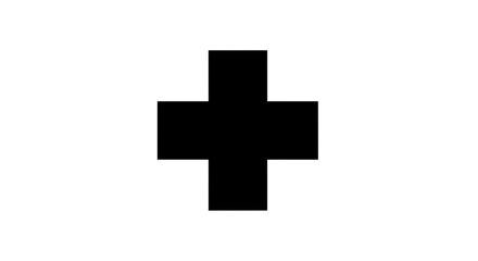 Fototapeta premium Black cross shape against white background