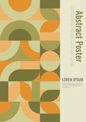 Abstract geometric banner with warm autumn tones. Minimalist poster design with retro shapes, creative background for cover, web, and graphic projects. Perfect for modern vector illustration.