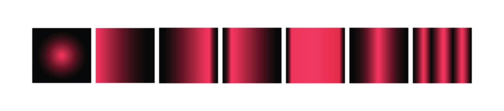 Abstract gradient progression from a soft red glow to sharp vertical red lines on a black background isolated on transparent background