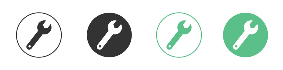 Wrench icons concepts. black sign set