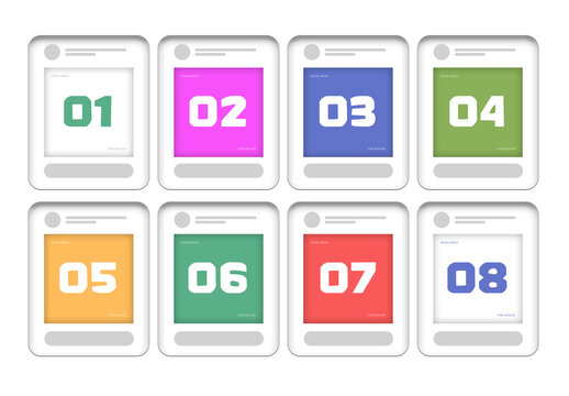 Colorful Social Media Post Mockup Set