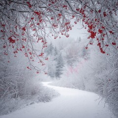 snow covered trees