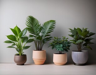 Obraz premium explore different indoor potted plants in minimalist pots for home decoration style