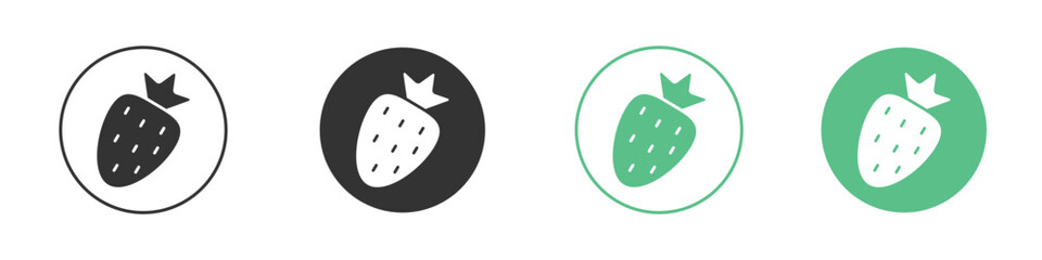Strawberry icons concepts. black sign set