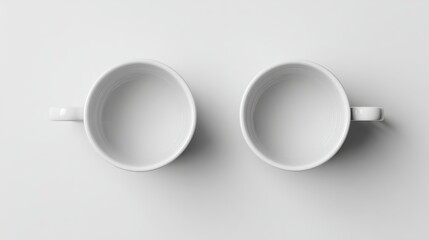Minimalist White Cups - A Clean and Simple Still Life.