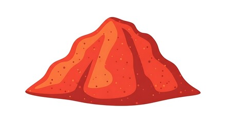 Vibrant red spice powder heap for culinary use.