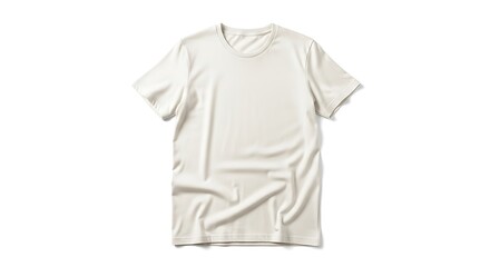 White V-neck T-shirt Laid Flat on a Clean Background.