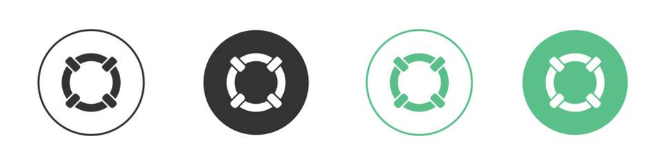 Life buoy icons concepts. black sign set