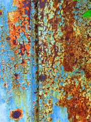 Heavy Metal Rust Texture in Blues and Orange Peeling Patana
