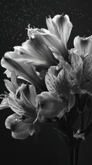 Monochrome Floral Elegance - A Study in Light and Shadow.