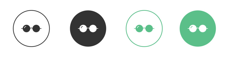 Glasses icons concepts. black sign set