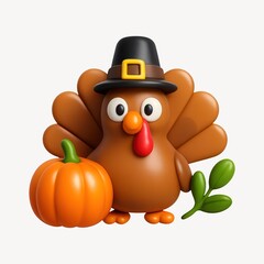 Thanksgiving turkey cartoon illustration.