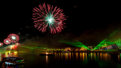 Fireworks on St Istvan Day in Budapest, Hungary