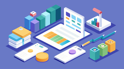 Obraz premium A computer monitor displaying a variety of numbers and graphs. The display is filled with data and information, likely related to a business or financial analysis