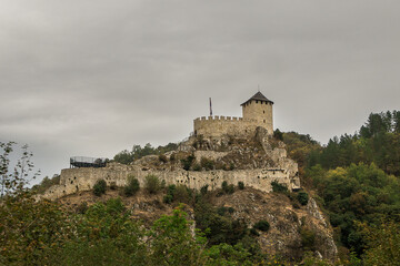 Fototapeta premium Stari Grad in Serbia. An ancient 14th century castle on the top of a mountain in the town of Ujice
