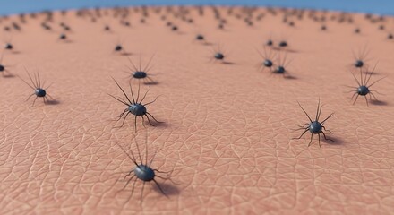 Skin Parasites Close Up.