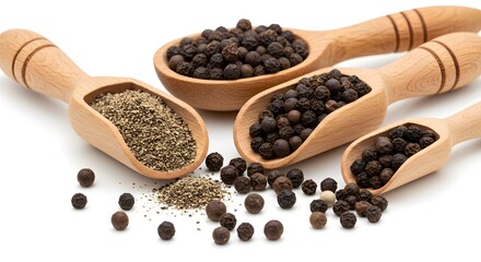 Whole Black Peppercorns and Ground Pepper in Bowl – Spice Concept