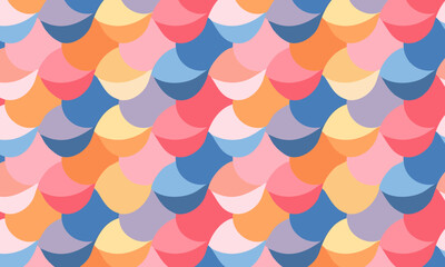 Cute Mermaid Fish Scale Seamless Pattern