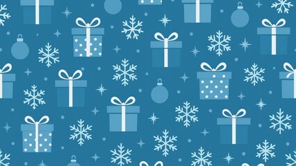Obraz premium Festive winter gift pattern.