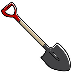 Simple and realistic shovel illustration