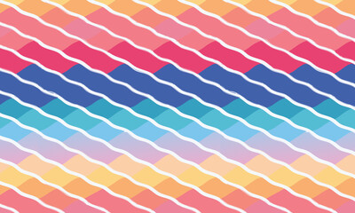 Playful Geometric Pattern with Diagonal Rick Rack Stripes