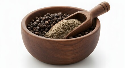 Whole Black Peppercorns and Ground Pepper in Bowl – Spice Concept