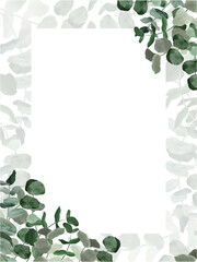Eucalyptus watercolor greeting card template, usable for different purposes.