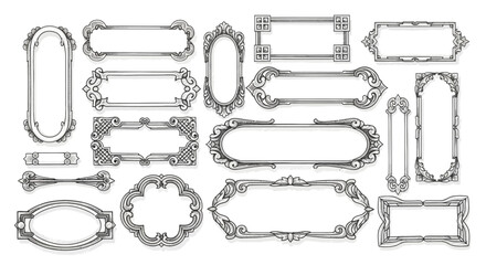 Collection of Vintage Style Frame Borders and Dividers for Creative Design Projects