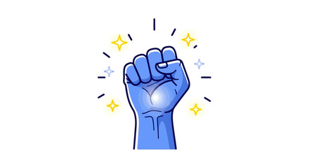 A symbolic illustration of a clenched fist signifying strength determination and empowerment
