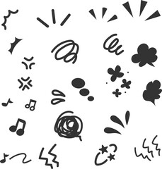 手書きの漫画のマークセット © nunini