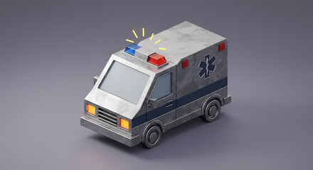 ambulance on white background