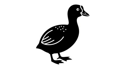 Fototapeta premium Black duck silhouette on white background