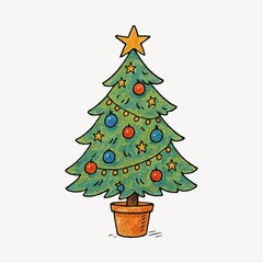 Festive tree illustration PNG