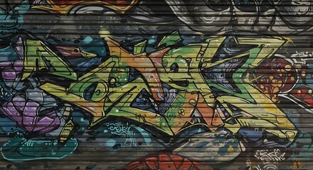 "Vibrant street art on favela walls, large colorful murals, community artists painting, spray cans and ladders, detailed textures, sunlight casting shadows"